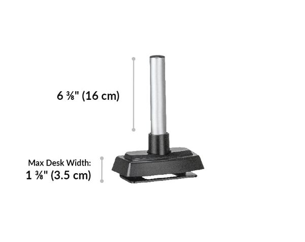 Dual Monitor Arm can be mounted to any desk that is less than 6.375 inches wide