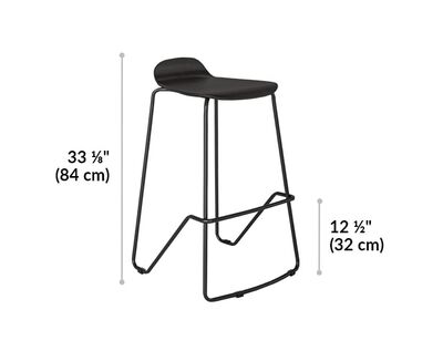 wood conference stool is 33.13 inches tall and the footrest is 12.5 inches high