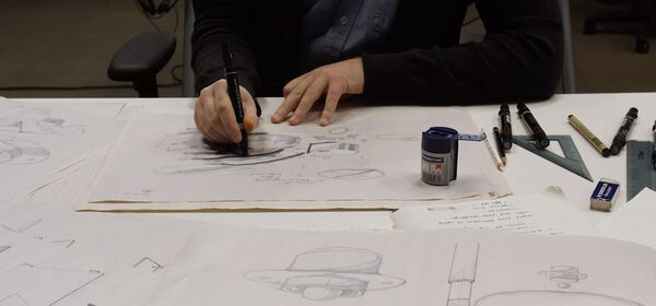 overhead view of cubicles with 4 individual working space