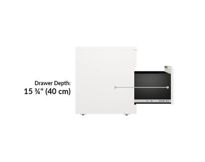 executive lateral file cabinet drawer depth is is 15 and 3 quarter inches.