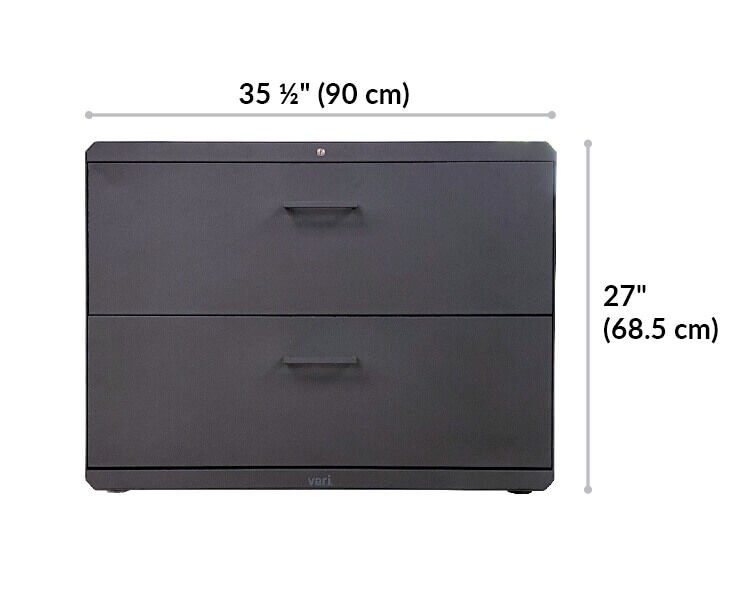 lateral file cabinet is 35 and a half inches wide and 27 inches tall