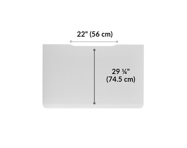 The surface of the Electric Standing Desk with ComfortEdge 48x30 White top is 29.25 inches deep