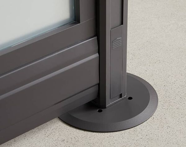 close up view of quickflex wall anchor base plate