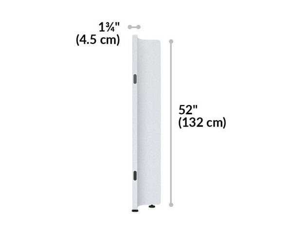 quickflex cube l connection is 52" tall and 1 and three quarter inches wide