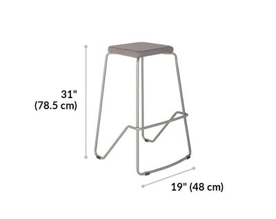 meeting stool is 31 inches tall and the base 19 inches wide