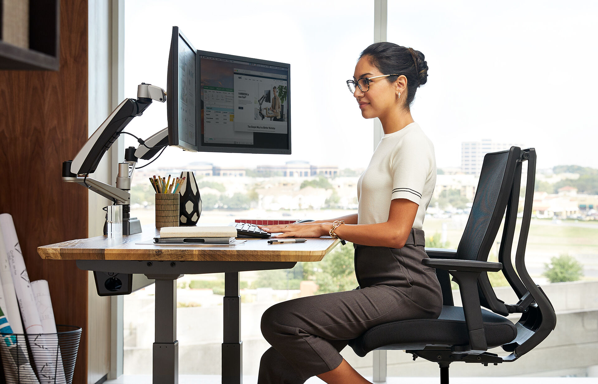Professional working in office of Vari products