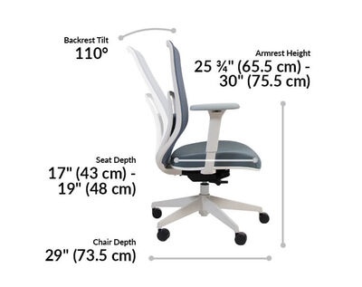 ascent chair has a back rest tilt of 110 degrees