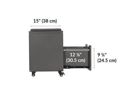 vari locker seat cushion length 15 inches. Drawer length 12 and 1 eighth inches. Drawer height 9 and 3 quarter inches.