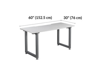 white vari table 60 by 30 width 60 inches