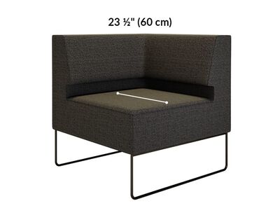 corner seat depth is 23 and a half inches