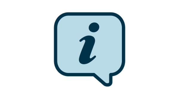 letter "i" in a thought bubble