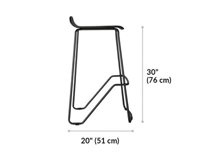 wood conference stool base is 20 inches deep and the seat is 30 inches high