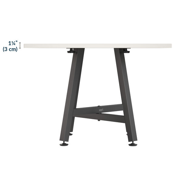 Round Table has a 1 1/4 inches thick