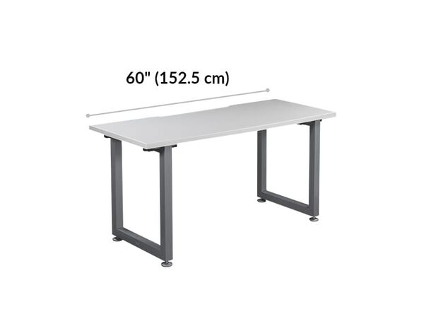 white vari table 60 by 24 width 60 inches