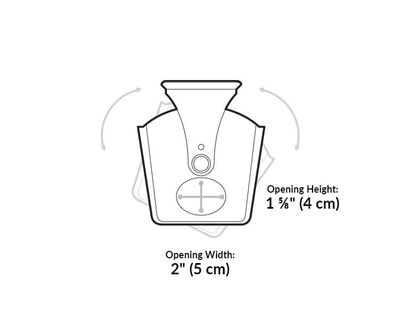 cable management tray opening height is 1 and 5 eighth inches and width is 2 inches.