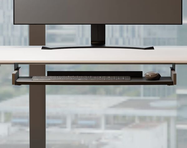 vari desk undermount storage with drawer pulled out