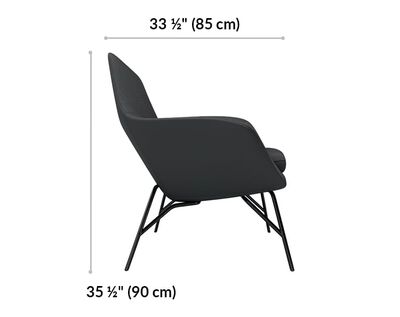 arm chair is 35 and a half inches tall and 33 and a half inches wide