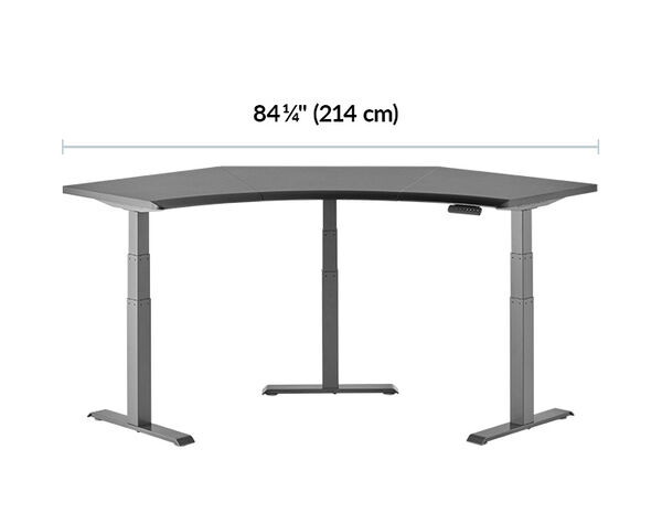 Command Center Standing Desk reclaimed wood is 84.25 inches wide