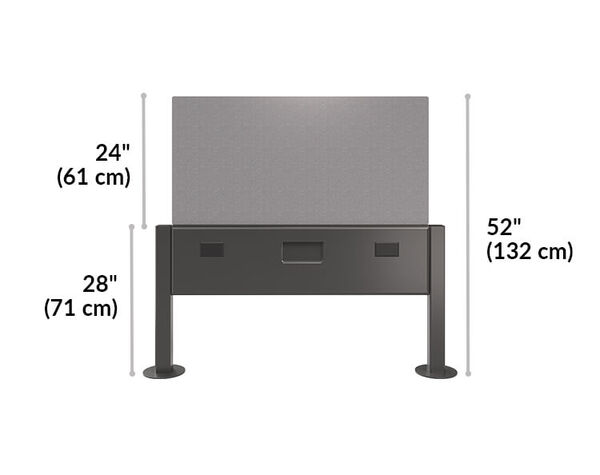 beam privacy panel attached to a beam is 52 inches tall