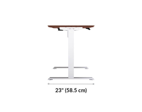 Essential Electric Standing Desk split top 48x24 foot depth is 23 inches