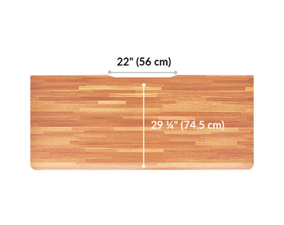 The surface of the Electric Standing Desk 72x30 Butcher Block top is 29.25 inches deep