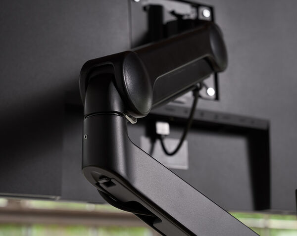 close up shot of the monitor arm mount