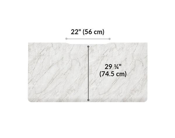 The surface of the Electric Standing Desk with ComfortEdge™  60x30 walnut top is 29.25 inches deep