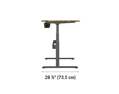 vari electric standing desk leg base is 28 and 7 eighth inches long