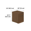 executive file cabinet is 16 inches wide, 20 inches deep, and 22 and a quarter inches tall