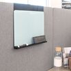 quickflex cubes marker board accessory in black with white board on a wall panel