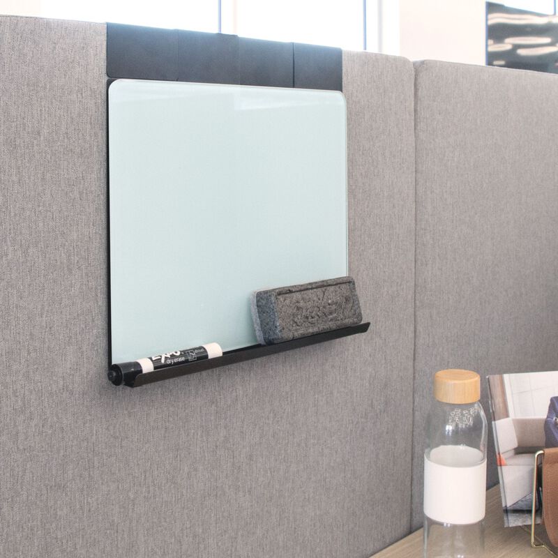 quickflex cubes marker board accessory in black with white board on a wall panel image number null