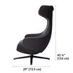 Shadow grey high back lounge chair is 45 and 3 quarter inches tall and 29 inches deep
