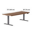 width of the desk is 72 inches long