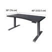 curve electric standing desk is 60 inches wide and 30 inches deep 
