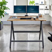 reclaimed wood standing work table 60x30 in office setting