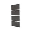four pieces that make up the five tier shelf back panels