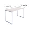 Essential Desk 48x24 Two Leg in ash wood is 48 inches wide and 24 inches deep