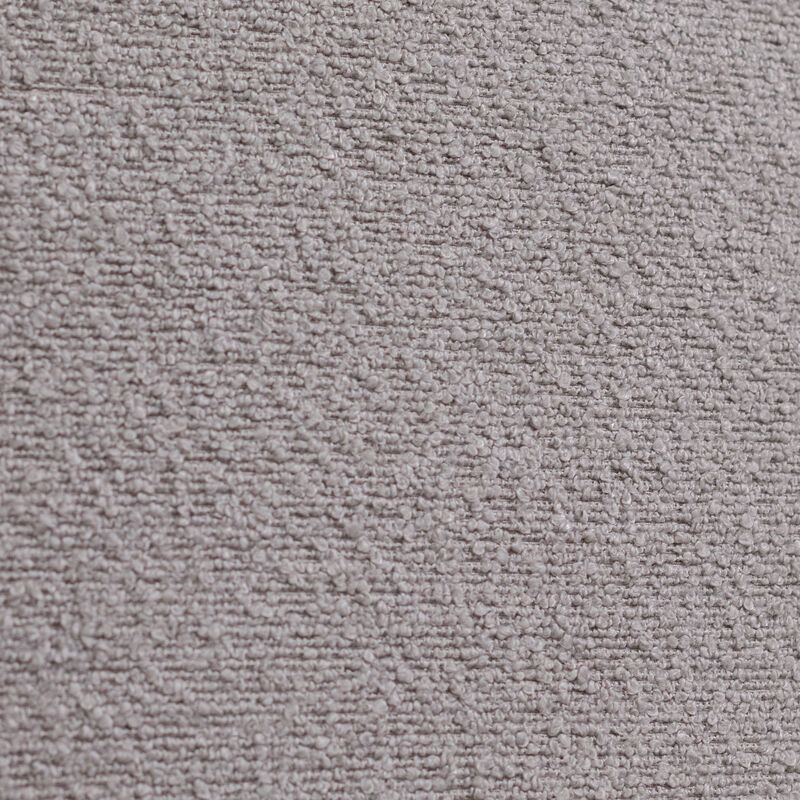Extreme close-up of light gray boucle upholstery fabric, highlighting its dense, looped texture. image number null