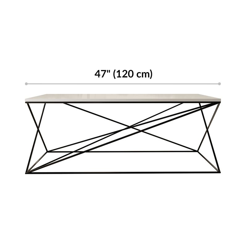 lounge table is 47 inches wide and 17 and 3 quarter inches tall  image number null