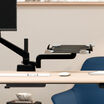 laptop holder installed on a desk 