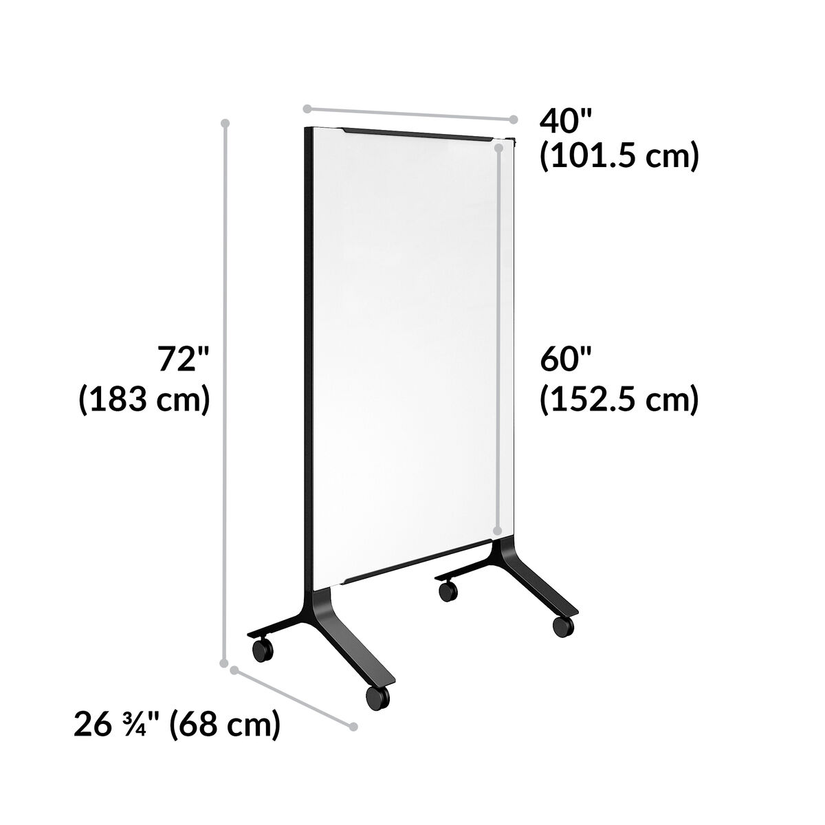 Mobile Glass Board 40x72 Dry Erase Whiteboard Vari®