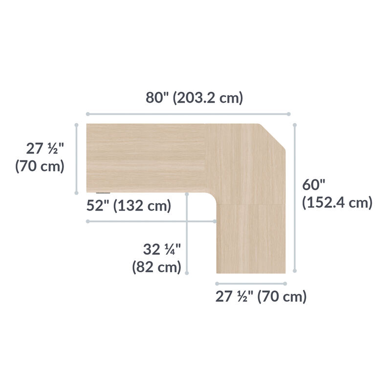 outside measurements are 27 and a half inches by 80 inches and 27 and a half inches by 60 inches. Inside dimensions are 52 inches by 32 and one quarter inches image number null