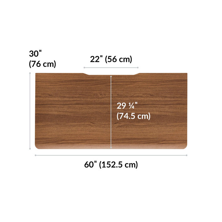 overhead view of standing desktop that is thirty inches deep and sixty inches wide image number 3