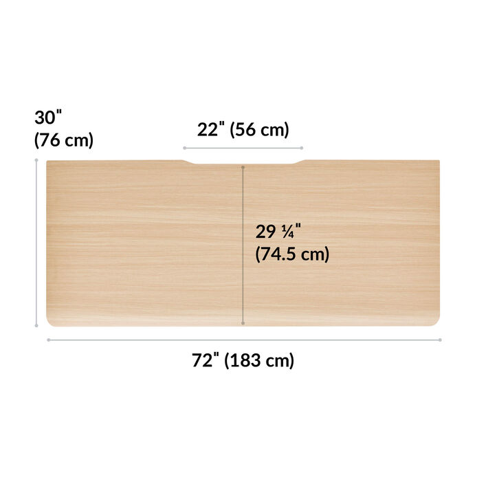 overhead view of standing desktop that is thirty inches deep and seventy two inches wide image number 3