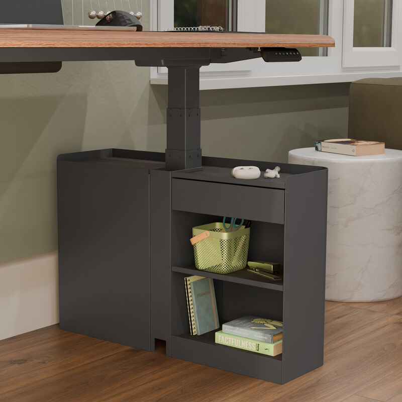 standing desk cubbies with decor in shelves image number null