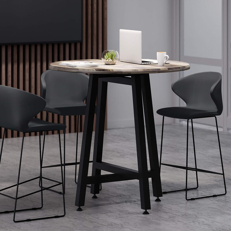 shadow grey tall cafe chair around standing round table in lounge setting image number null