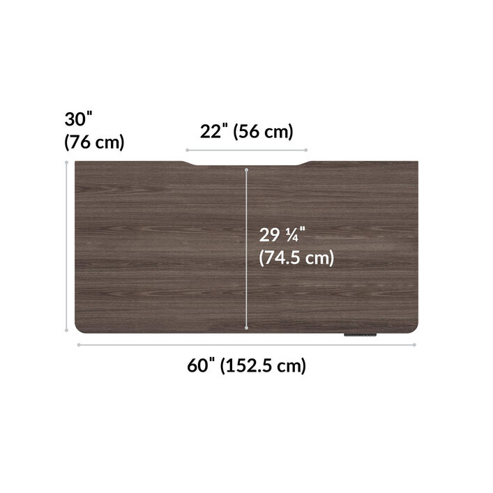 overhead view of standing desktop that is thirty inches deep and sixty inches wide image number 3