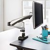 Single-Monitor Arm mounted to Varidesk sit-stand converter with monitor
