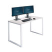 Essential Desk 48x24 Two Leg in ash wood on white background