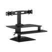 varidesk electric dual monitor converter in black in a raised position